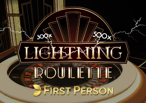 Spil First Person Lightning Roulette for rigtige penge i vores online spillehal